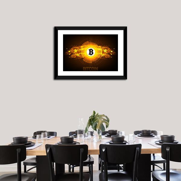 Bitcoin Digital Currency Canvas Wall Art-3 Horizontal-Gallery Wrap-25" x 16"-Tiaracle