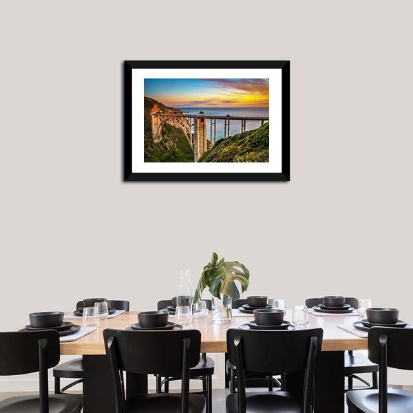 Bixby Bridge & Pacific Coast Canvas Wall Art-3 Horizontal-Gallery Wrap-25" x 16"-Tiaracle