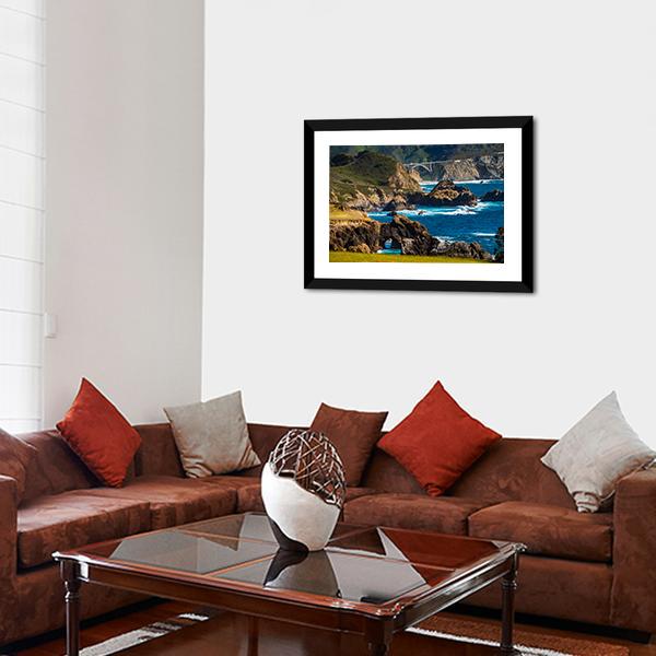 Bixby Creek Bridge Canvas Wall Art-3 Horizontal-Gallery Wrap-25" x 16"-Tiaracle