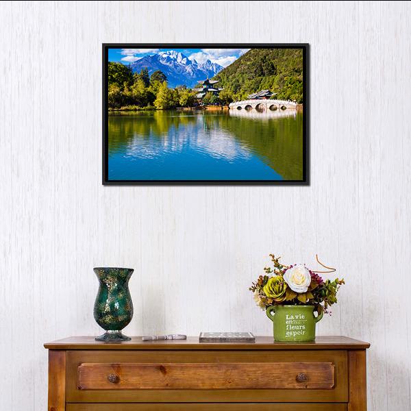 Black Dragon Pool China Canvas Wall Art-1 Piece-Floating Frame-24" x 16"-Tiaracle