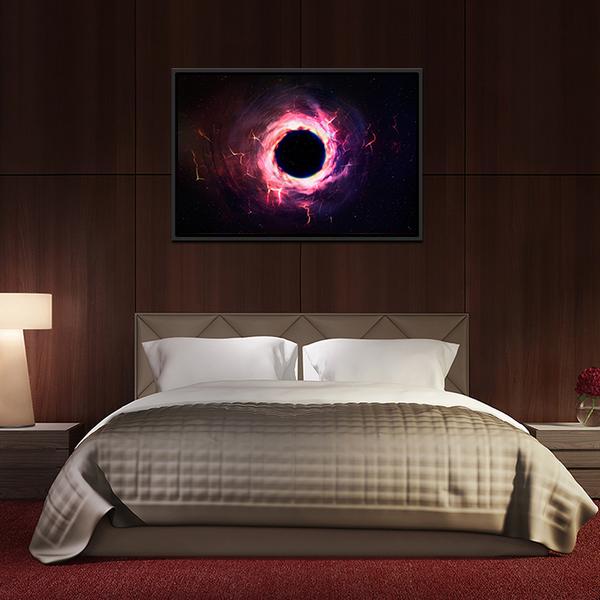 Black Hole Illustration Panoramic Canvas Wall Art-1 Piece-36" x 12"-Tiaracle