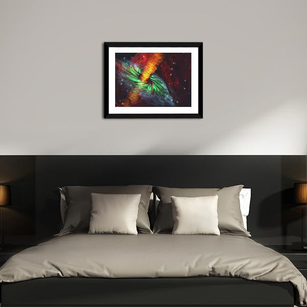 Black Hole In Cosmos Canvas Wall Art-5 Horizontal-Gallery Wrap-22" x 12"-Tiaracle
