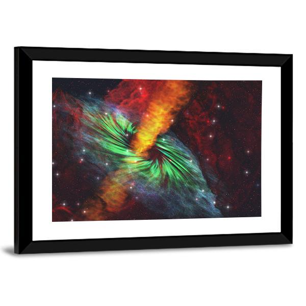 Black Hole In Cosmos Panoramic Canvas Wall Art-1 Piece-36" x 12"-Tiaracle