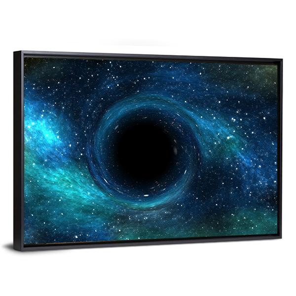 Black Hole Over Star Field Vertical Canvas Wall Art-3 Vertical-Gallery Wrap-12" x 25"-Tiaracle