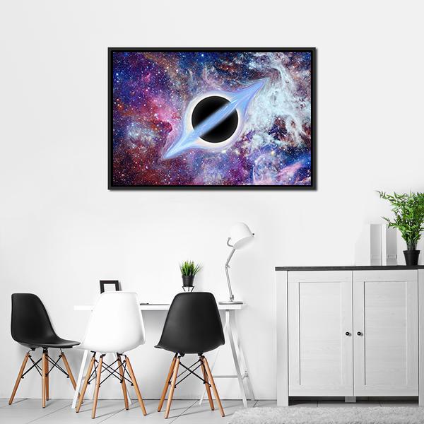 Black Hole Science Fiction Panoramic Canvas Wall Art-1 Piece-36" x 12"-Tiaracle