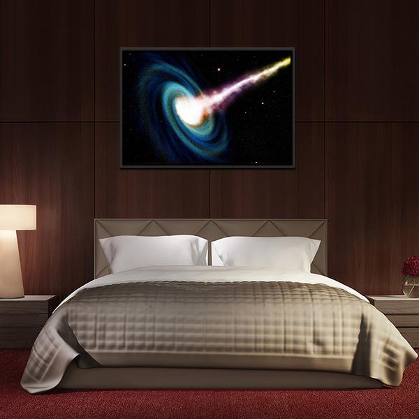 Black Hole Swallowing Galaxy Canvas Wall Art-5 Horizontal-Gallery Wrap-22" x 12"-Tiaracle