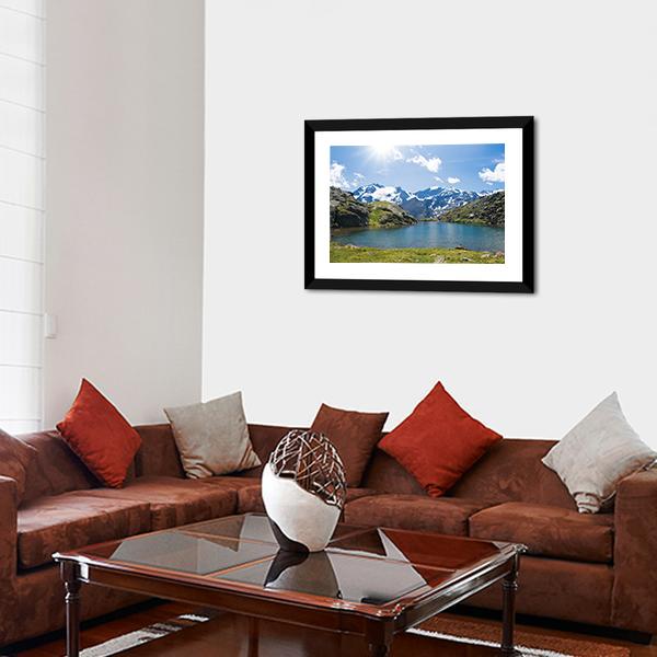 Black Lake Italy Canvas Wall Art-3 Horizontal-Gallery Wrap-25" x 16"-Tiaracle