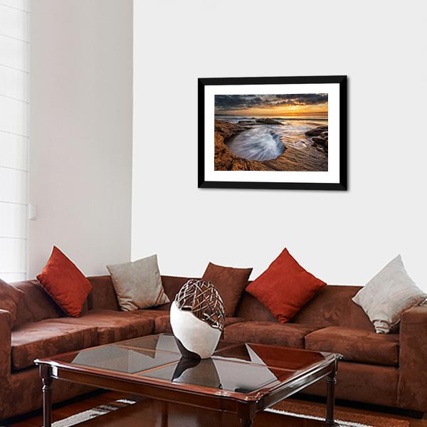 Black Sea Coast Bulgaria Canvas Wall Art-5 Horizontal-Gallery Wrap-22" x 12"-Tiaracle