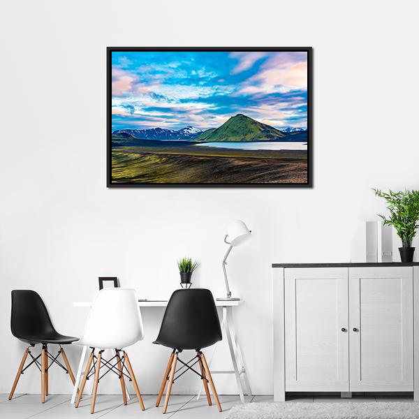 Blahylur Lake In Iceland Panoramic Canvas Wall Art-1 Piece-36" x 12"-Tiaracle
