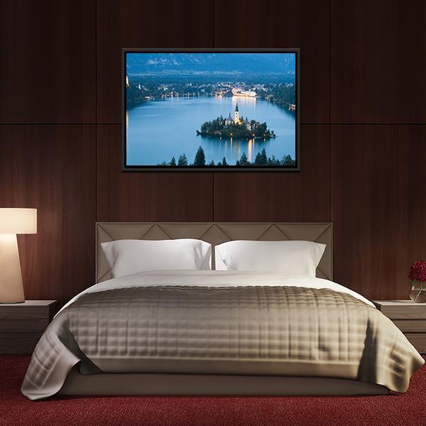 Bled Lake In Julian Alps Slovenia Panoramic Canvas Wall Art-1 Piece-36" x 12"-Tiaracle