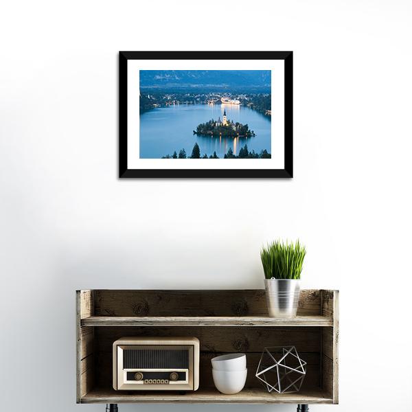 Bled Lake In Julian Alps Slovenia Panoramic Canvas Wall Art-1 Piece-36" x 12"-Tiaracle