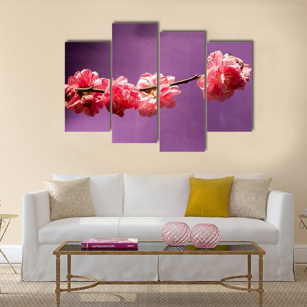 Bloom Blossom Flowers Canvas Wall Art-4 Pop-Gallery Wrap-50" x 32"-Tiaracle