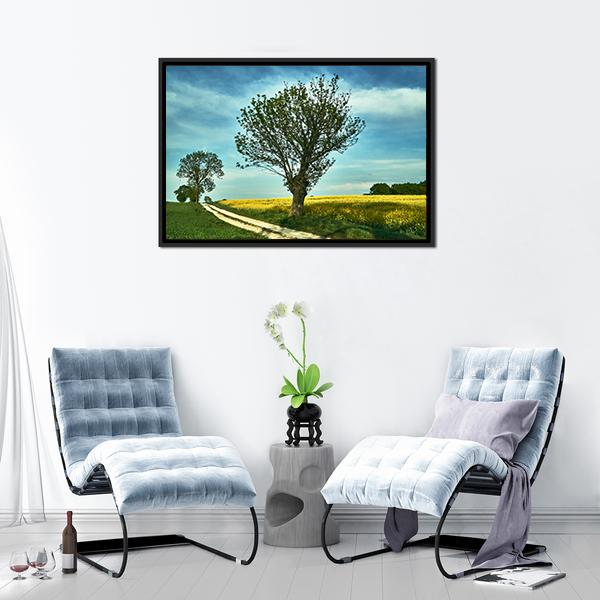 Blooming Rapeseed Poland Canvas Wall Art-5 Horizontal-Gallery Wrap-22" x 12"-Tiaracle