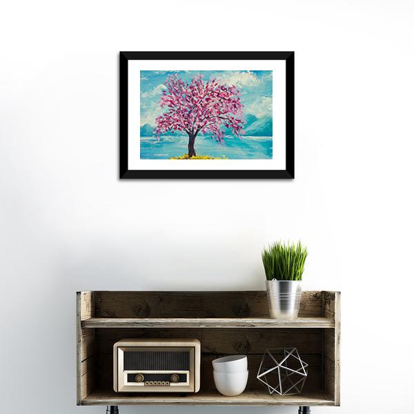 Blooming Sakura Canvas Wall Art-1 Piece-Framed Print-20" x 16"-Tiaracle