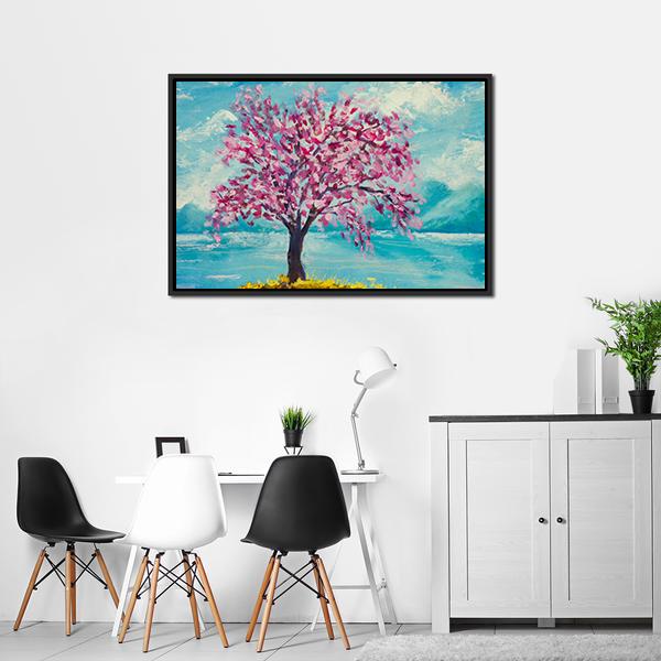 Blooming Sakura Canvas Wall Art-3 Horizontal-Gallery Wrap-25" x 16"-Tiaracle