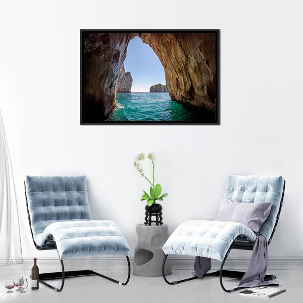 Blue Grotto Italy Canvas Wall Art-5 Horizontal-Gallery Wrap-22" x 12"-Tiaracle