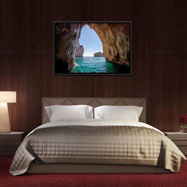 Blue Grotto Italy Canvas Wall Art-5 Horizontal-Gallery Wrap-22" x 12"-Tiaracle