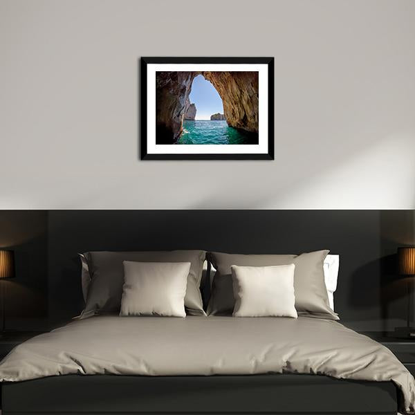 Blue Grotto Italy Canvas Wall Art-5 Horizontal-Gallery Wrap-22" x 12"-Tiaracle