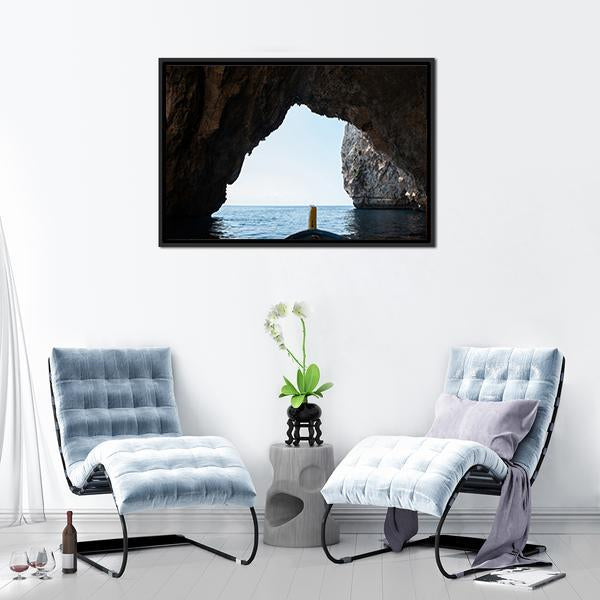 Blue Grotto Malta Canvas Wall Art-5 Horizontal-Gallery Wrap-22" x 12"-Tiaracle