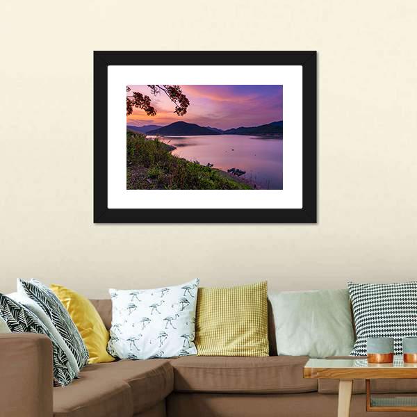 Blue Hour At Chiang Mai Canvas Wall Art-5 Horizontal-Gallery Wrap-22" x 12"-Tiaracle