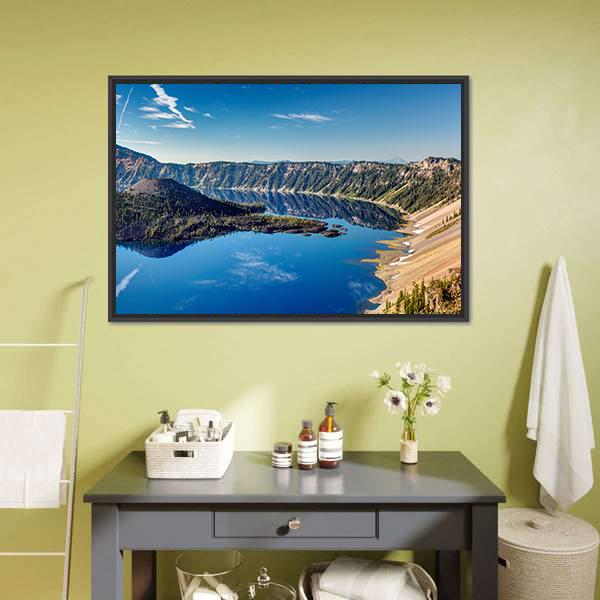 Blue Jewel Lake Oregon Panoramic Canvas Wall Art-1 Piece-36" x 12"-Tiaracle