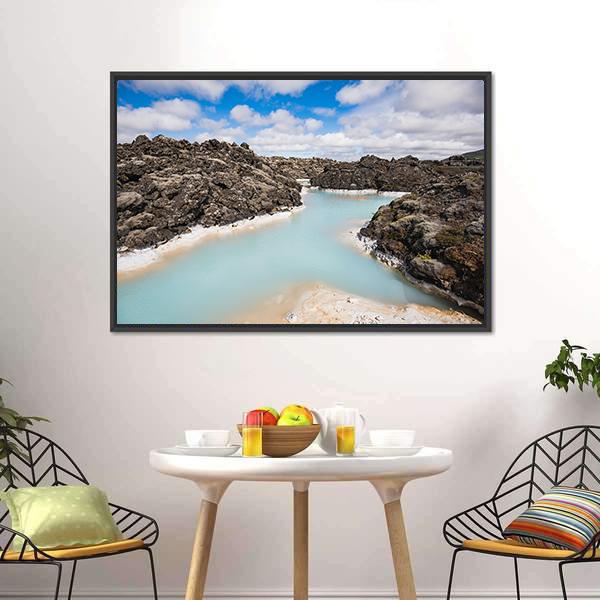 Blue Lagoon Iceland Panoramic Canvas Wall Art-1 Piece-36" x 12"-Tiaracle