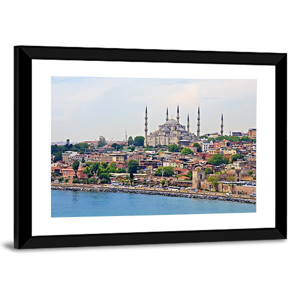 Blue Mosque Istanbul Canvas Wall Art-5 Horizontal-Gallery Wrap-22" x 12"-Tiaracle