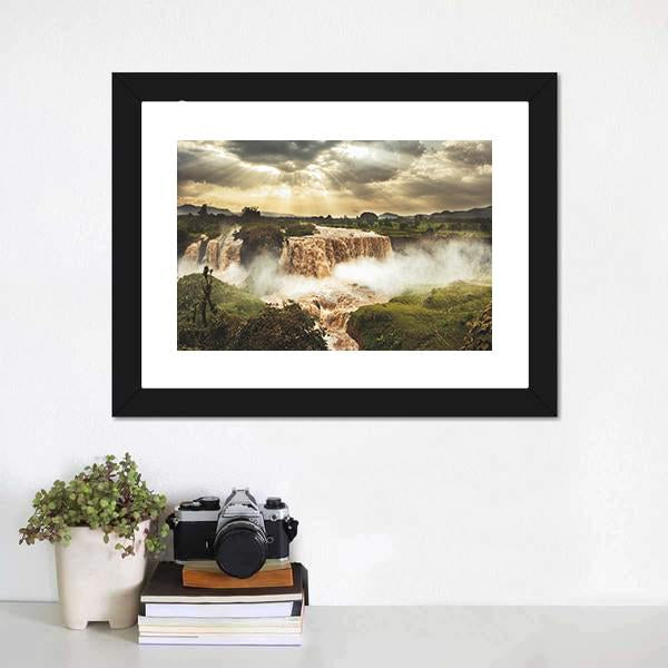 Blue Nile Falls Ethiopia Canvas Wall Art-1 Piece-Framed Print-20" x 16"-Tiaracle