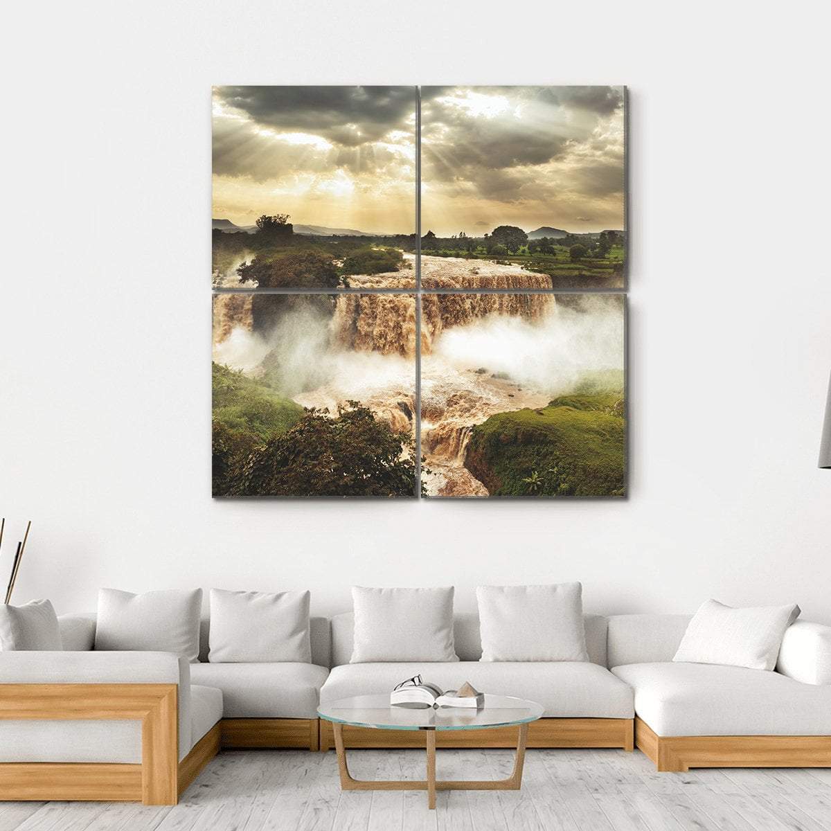 Blue Nile Falls Ethiopia Canvas Wall Art-4 Square-Gallery Wrap-17" x 17"-Tiaracle