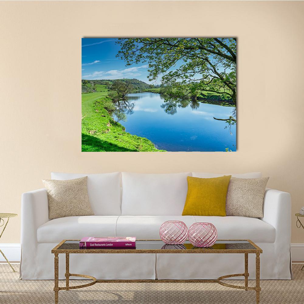 Blue River Near Lancaster Canvas Wall Art-1 Piece-Gallery Wrap-48" x 32"-Tiaracle