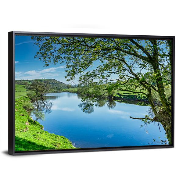 Blue River Near Lancaster Canvas Wall Art-3 Horizontal-Gallery Wrap-25" x 16"-Tiaracle