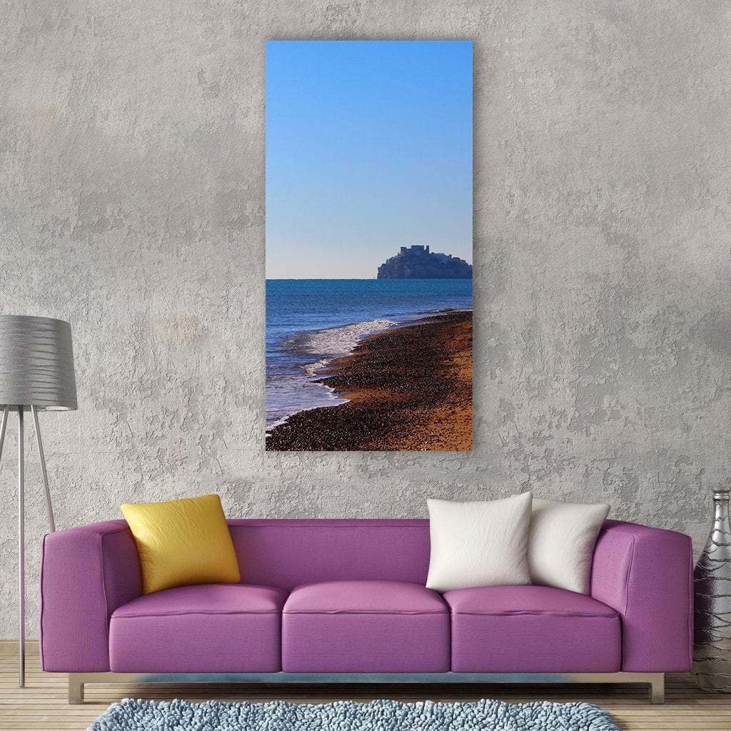 Blue Sea Beach In Spain Vertical Canvas Wall Art-1 Vertical-Gallery Wrap-12" x 24"-Tiaracle