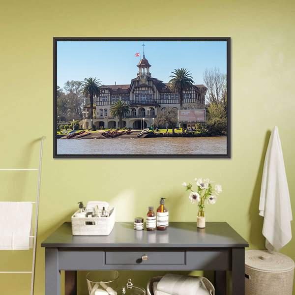 Boat Club In Argentina Canvas Wall Art-3 Horizontal-Gallery Wrap-25" x 16"-Tiaracle