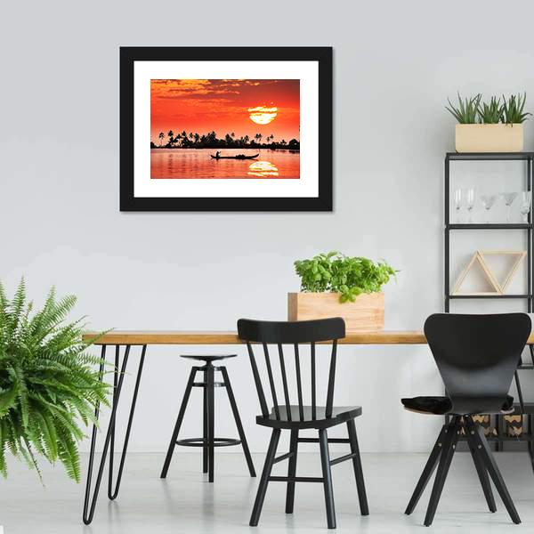 Boat & Fisherman Canvas Wall Art-5 Horizontal-Gallery Wrap-22" x 12"-Tiaracle