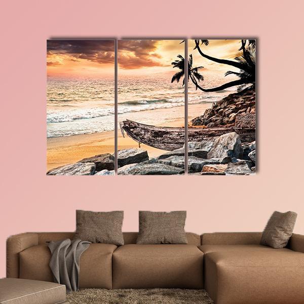 Beach Near The Ocean Canvas Wall Art-3 Horizontal-Gallery Wrap-25" x 16"-Tiaracle