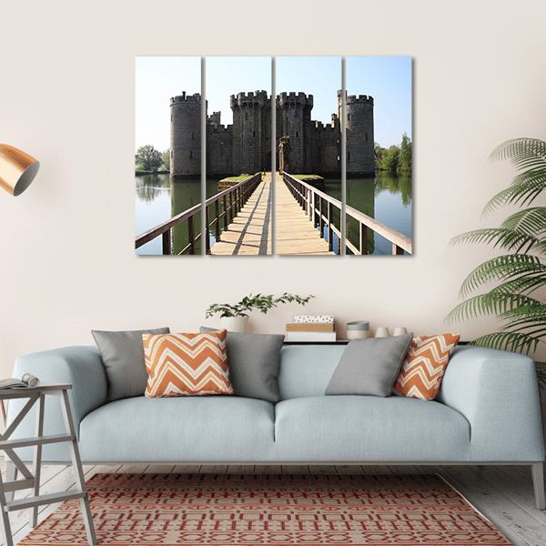 Bodiam Castle Canvas Wall Art-4 Horizontal-Gallery Wrap-34" x 24"-Tiaracle