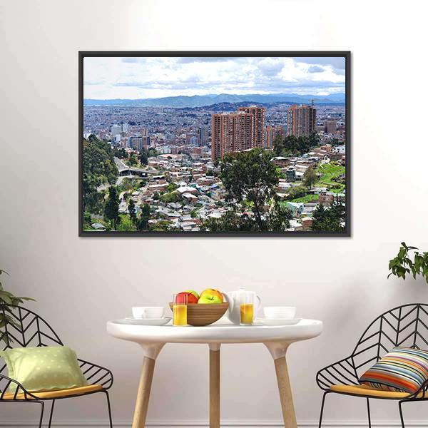Bogota Urban Landscape Panoramic Canvas Wall Art-1 Piece-36" x 12"-Tiaracle