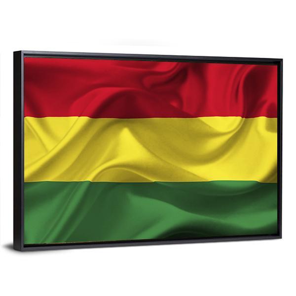 Bolivia Waving Flag Canvas Wall Art-3 Horizontal-Gallery Wrap-25" x 16"-Tiaracle