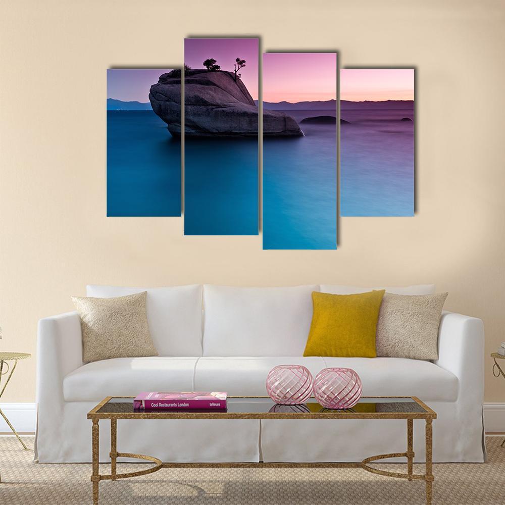 Bonsai Rock Canvas Wall Art-4 Pop-Gallery Wrap-50" x 32"-Tiaracle