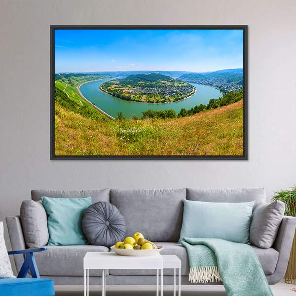 Boppard Town Germany Canvas Wall Art-1 Piece-Floating Frame-24" x 16"-Tiaracle
