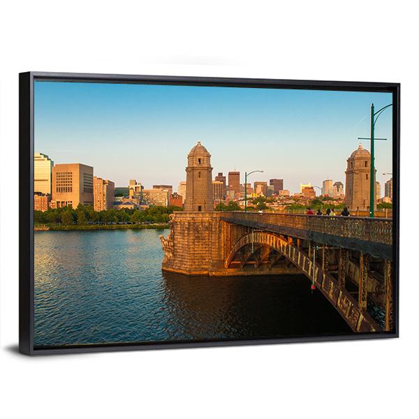 Boston's Longfellow Bridge Canvas Wall Art-3 Horizontal-Gallery Wrap-25" x 16"-Tiaracle