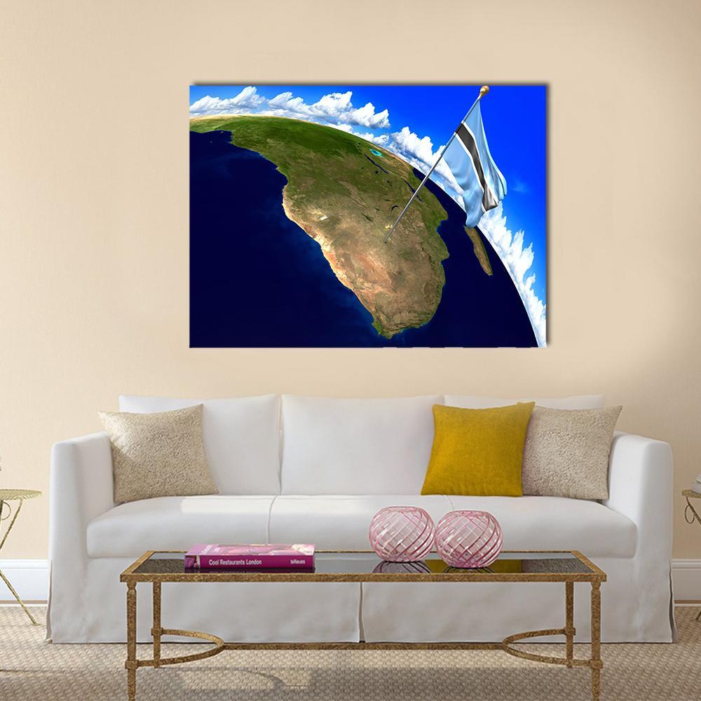 Botswana National Flag Canvas Wall Art-1 Piece-Gallery Wrap-36" x 24"-Tiaracle