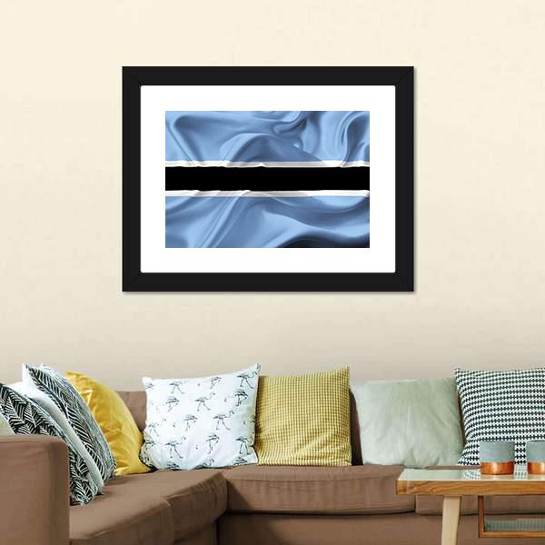 Botswana Waving Flag Canvas Wall Art-5 Horizontal-Gallery Wrap-22" x 12"-Tiaracle