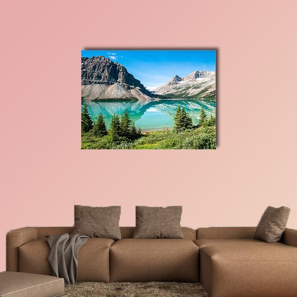 Bow Lake Canvas Wall Art-1 Piece-Gallery Wrap-36" x 24"-Tiaracle