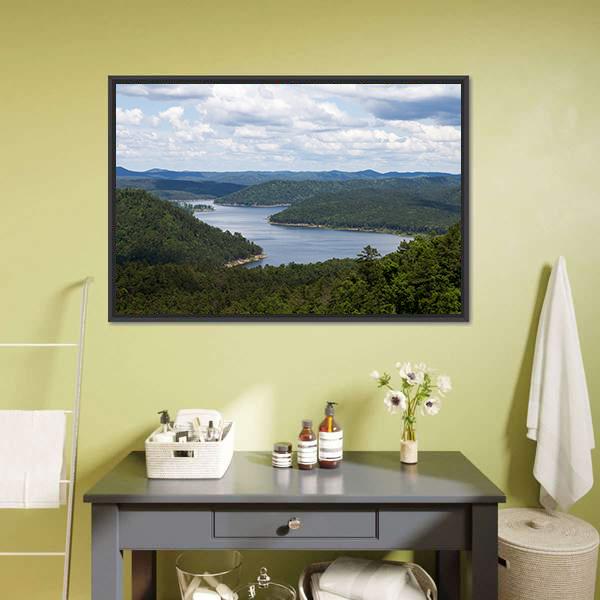 Bow Lake In Oklahoma Canvas Wall Art-3 Horizontal-Gallery Wrap-25" x 16"-Tiaracle