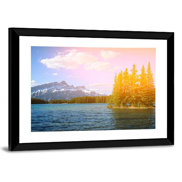 Bow River Valley Panoramic Canvas Wall Art-1 Piece-36" x 12"-Tiaracle
