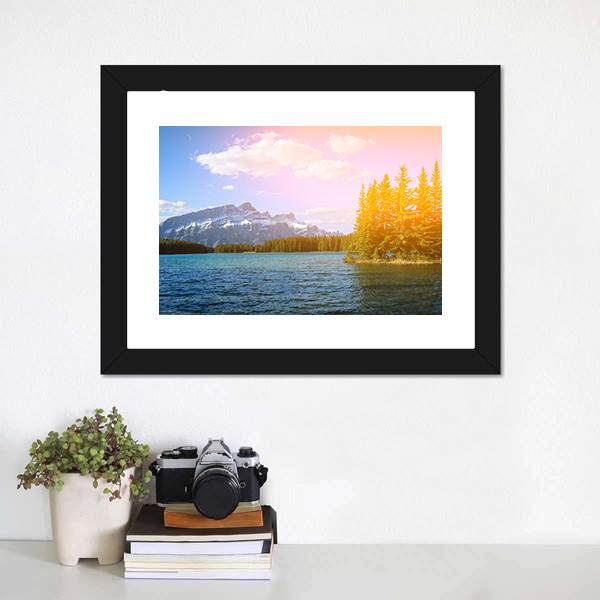 Bow River Valley Panoramic Canvas Wall Art-1 Piece-36" x 12"-Tiaracle