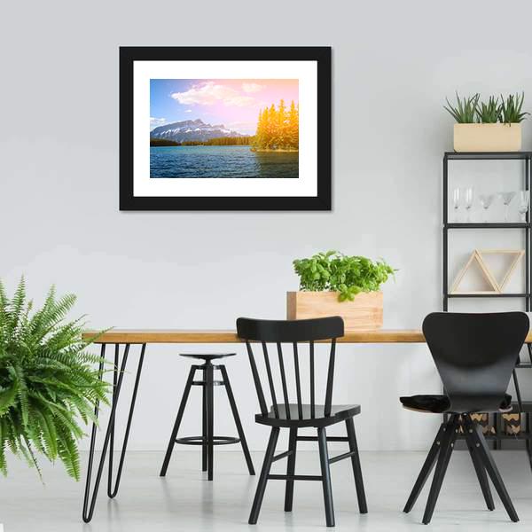 Bow River Valley Panoramic Canvas Wall Art-1 Piece-36" x 12"-Tiaracle