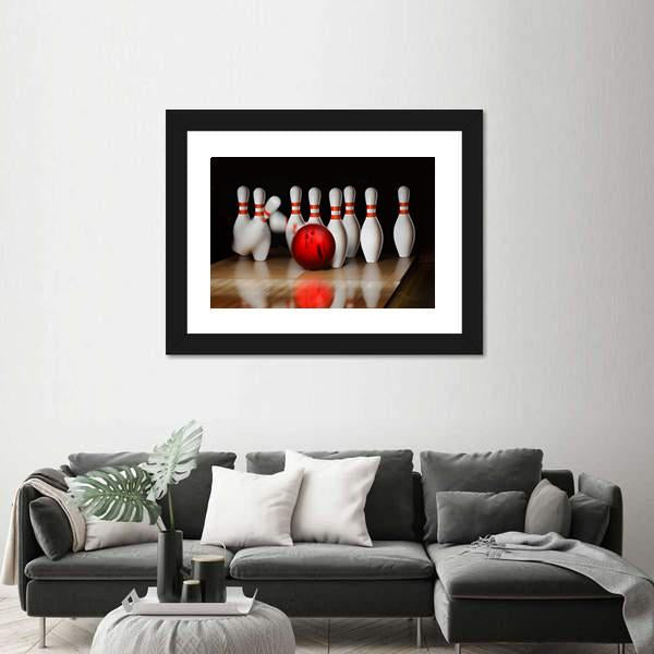 Bowling Strike Canvas Wall Art-5 Horizontal-Gallery Wrap-22" x 12"-Tiaracle
