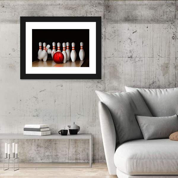 Bowling Strike Canvas Wall Art-5 Horizontal-Gallery Wrap-22" x 12"-Tiaracle